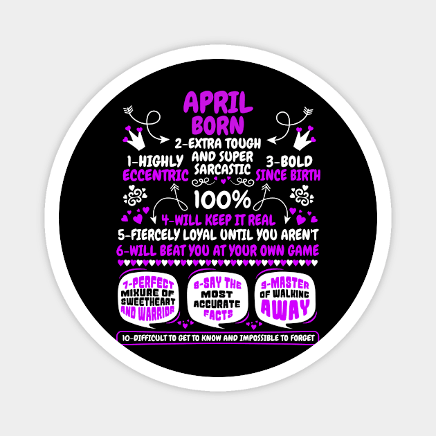 April Born Magnet by MCALTees